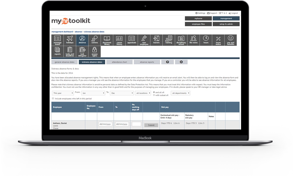 Absence management software myhrtoolkit